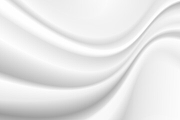 Abstract wrinkles white silk cloth fabric wave overlapping with light and shadow. white and gray texture background. copy space for web design. vector illustration	