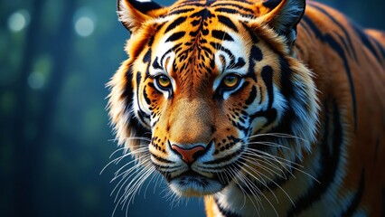 A fierce and detailed tiger in vibrant colors