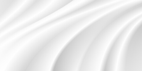 white silk cloth fabric wave overlapping with light and shadow. white and gray abstract texture background and copy space for web design