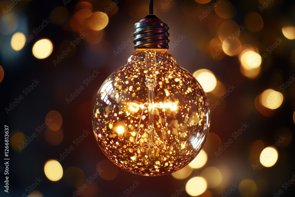 Poster a single light bulb hangs from a string, ready for use