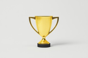 This elegant golden trophy stands proudly with a sleek and polished design, ideal for recognizing achievements and celebrating victories