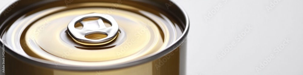 Aufkleber close-up view of a can of beer with condensation and details visible