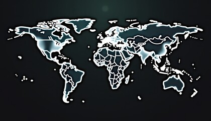 A stylized world map with glowing outlines of continents and countries, highlighting global connectivity. This is relevant for World Tourism Day as it emphasizes international travel and cultural exch