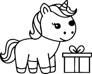 Cute Unicorn Character Handdrawn