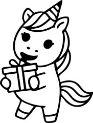 Cute Unicorn Character Handdrawn