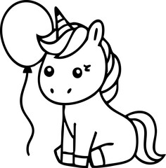 Cute Unicorn Character Handdrawn