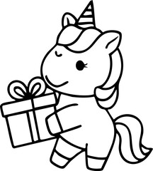 Cute Unicorn Character Handdrawn