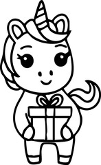 Cute Unicorn Character Handdrawn