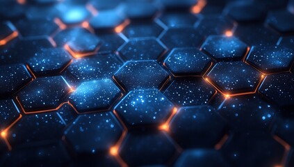 Obraz premium Abstract Hexagon Network: Digital Galaxy