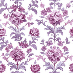 victorian seamless pattern, romantic style, watercolor 