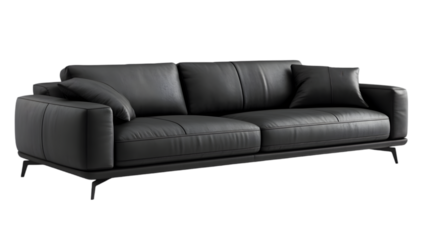 Mockup of a large modern black TV, isolated cutout object with shadow, transparent background, clipping path  -  