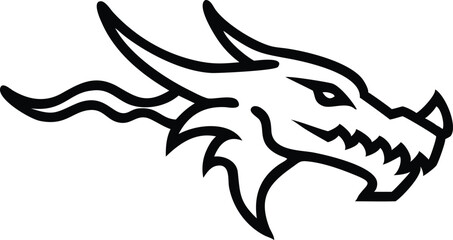 Minimalist bull head logo, stylized horns, angular design, black and white illustration, thin lines, geometric shapes, simple nose and eyes, iconic bovine symbol, clean vector graphic, modern branding