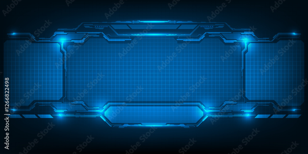 Aufkleber futuristic frame,screen,panels,border and windows for head up display or dashboard control and techn