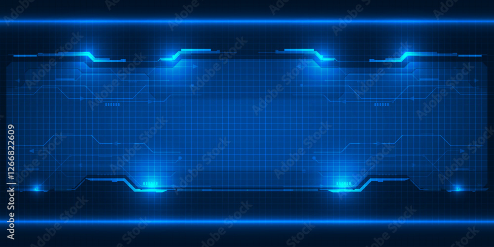 Poster futuristic frame,screen,panels,border and windows for head up display or dashboard control and techn