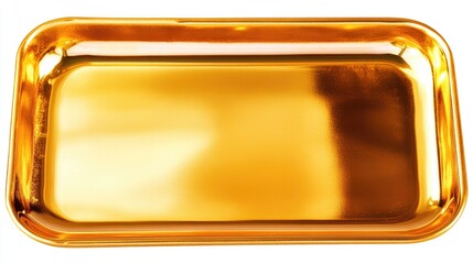 A gold metal tray sitting on a white background, ready for decoration or display