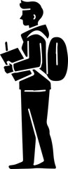 Student vector design in black and white illustration