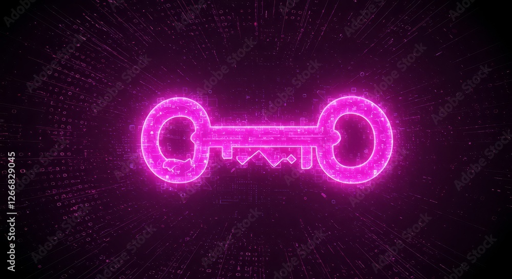 Aufkleber digital key visual concept cyber space graphic design futuristic environment abstract viewpoint unlo