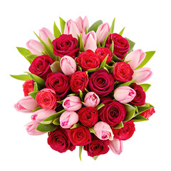 Obraz premium Elegant Red and Pink Floral Arrangement for Weddings,