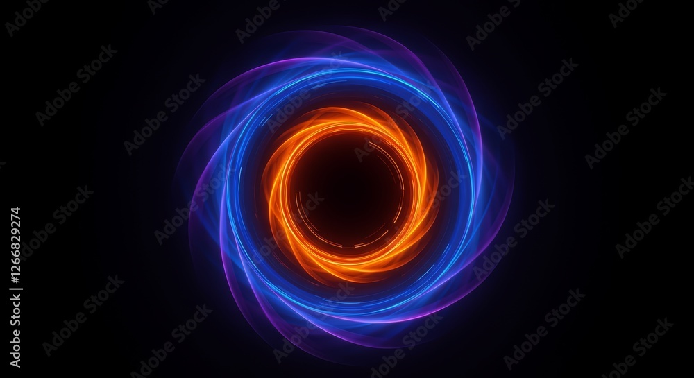 Poster dynamic light swirl animation digital art abstract design dark background vibrant colors concept for