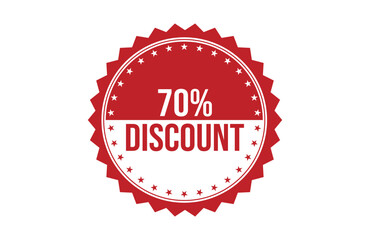 70% discount red ribbon label banner.