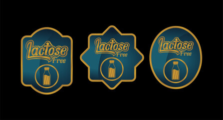 lactose free icon. no lactose added product label. nature product and organic food badge. 