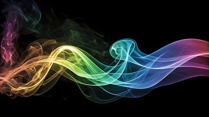 Obraz premium Vibrant Colorful Smoke Trails with Rainbow Spectrum and Luminous Neon Colors in a Futuristic, Psychedelic Abstract Art