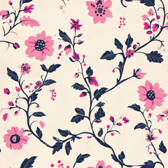 a patterend background with pink, feminine, country, and vintage floral design 
