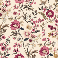 a patterend background with pink, feminine, country, and vintage floral design 