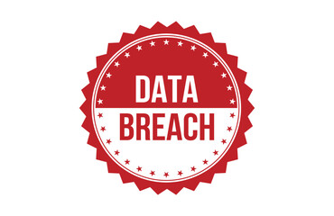 Data Breach red ribbon label banner.