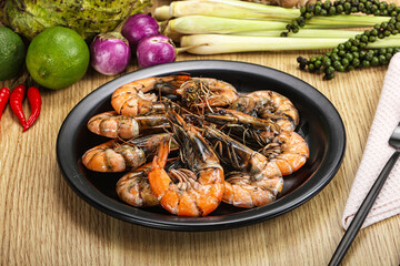 Boiled big tiger fresh shrimp