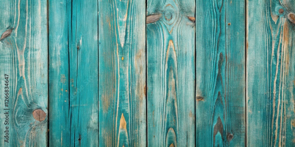 Poster teal painted wooden planks background texture weathered and distressed surface with visible grain