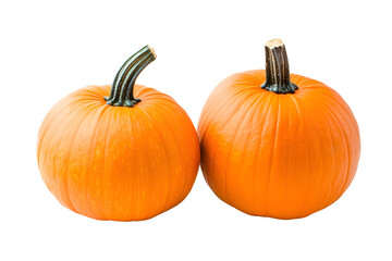 Obraz premium Two orange pumpkins Isolated on white background.