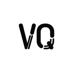 VQ monogram logo design letter text name symbol monochrome logotype alphabet character simple logo