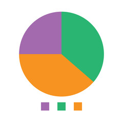 A vector illustration of a pie chart diagram representing population statistics and financial distribution