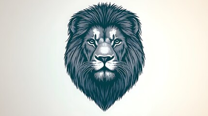 Majestic Lion Head Detailed Line Art Drawing