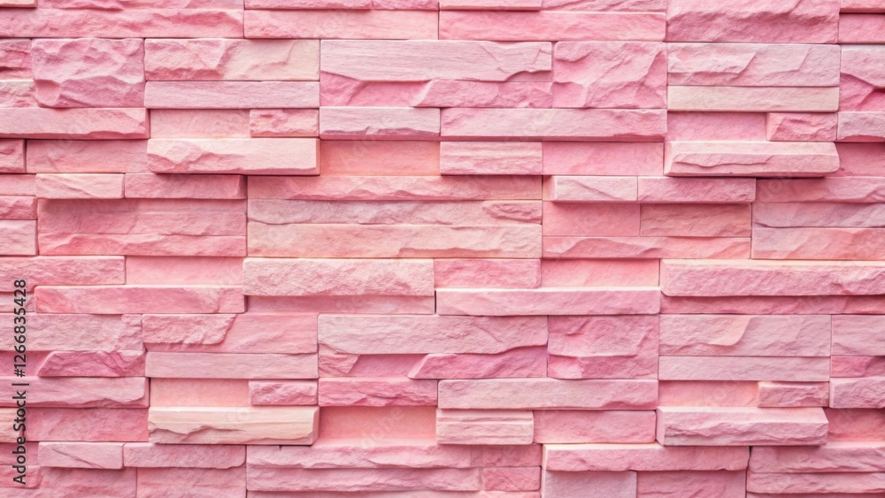 Aufkleber pastel pink stone wall texture a detailed close-up view of rectangular blocks