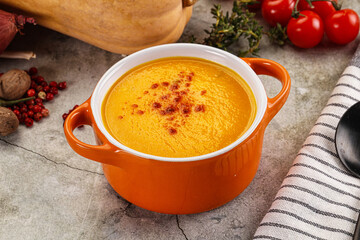 Vegetarian Pumpkin soup with spices
