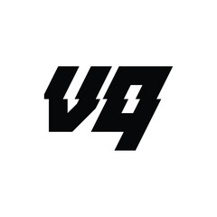 VQ monogram logo design letter text name symbol monochrome logotype alphabet character simple logo