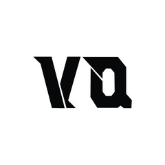 VQ monogram logo design letter text name symbol monochrome logotype alphabet character simple logo