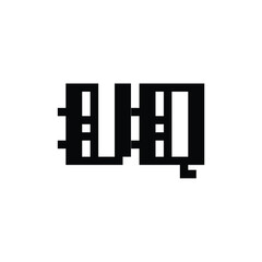 VQ monogram logo design letter text name symbol monochrome logotype alphabet character simple logo