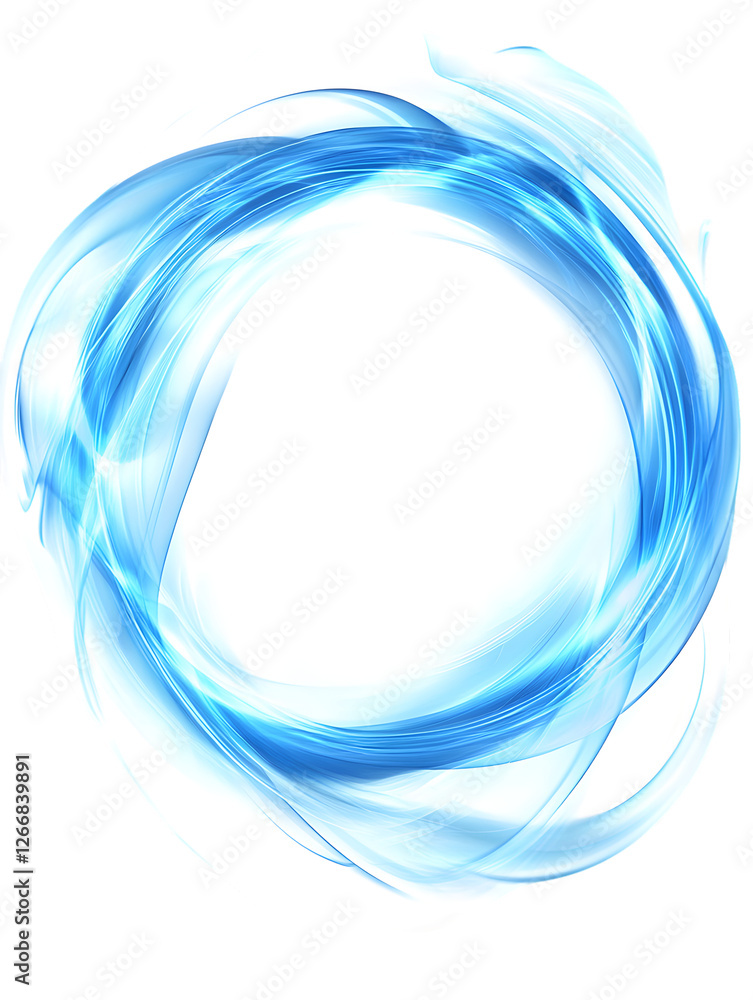 Poster abstract light blue circular design element with transparent background