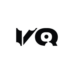 VQ monogram logo design letter text name symbol monochrome logotype alphabet character simple logo