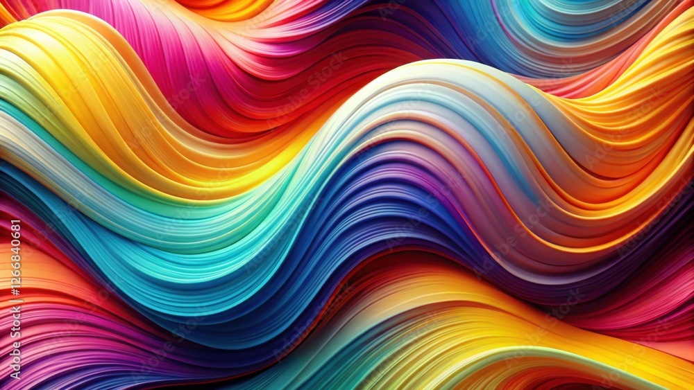 Poster abstract colorful swirling waves of vibrant hues, a dynamic and energetic background image perfect f