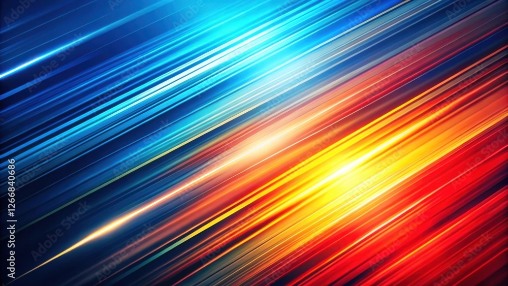 Poster dynamic diagonal streaks of vibrant hues creating an abstract composition of speed and energy