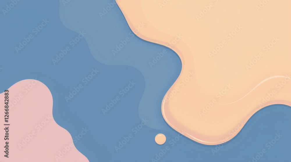 Poster pastel abstract background with fluid shapes and minimalist design
