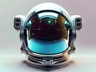 Sci-Fi Futuristic Space Astronaut Helmet Cosmic Technology 