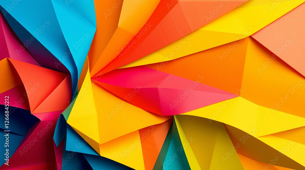 Aufkleber abstract kaleidoscope of vibrant colorful paper forms a dynamic background