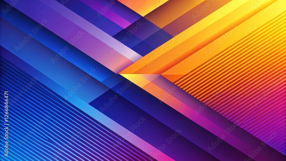 Poster vibrant abstract background with intersecting diagonal shapes and gradient colors