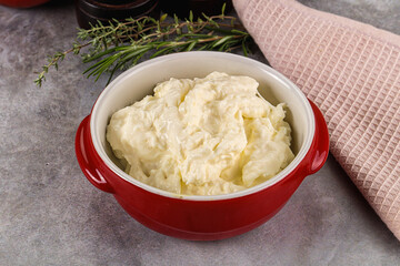 Italian soft young cheese stracciatella