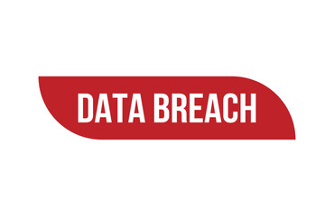 Red banner Data Breach isolated on white background.